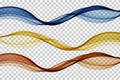 Smooth wave flow. Color wave. Set of abstract vector design elements. Royalty Free Stock Photo
