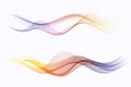 Smooth wave flow of transparent abstract wave color spectrum. Set of abstract design elements. Royalty Free Stock Photo