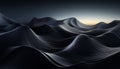 Smooth wave pattern on dark horizon, rippled sand generated by AI