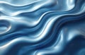 Smooth wavy abstract metallic texture with light reflections. Soft blue waves undulate creating depth and dimension. Shiny Royalty Free Stock Photo