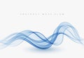 Smooth wavy blue lines in the form of abstract waves