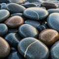 Smooth Wet Stones Beach Closeup Royalty Free Stock Photo