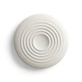 White Circular Object with Concentric Ripples on White Background Keywords: circle, disc, ripple, concentric, pattern, texture, Royalty Free Stock Photo