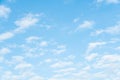 Smooth white clouds on clear blue sky background and copy space. Outdoor nature or save the earth concept Royalty Free Stock Photo