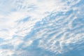 Smooth white clouds on clear blue sky background and copy space. Outdoor nature or save the earth Royalty Free Stock Photo