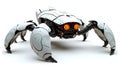 Smooth White Robot Spider with Minimal Features - Generative AI Royalty Free Stock Photo