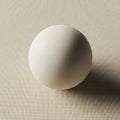 White sphere sits on a textured beige surface casting a soft Royalty Free Stock Photo