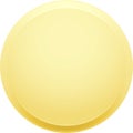 Smooth yellow round button with gradient background creating a 3d effect, ideal for web design or app interface