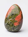 Smoothcut unakite with red and green natural patterns realistic style Royalty Free Stock Photo