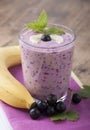 Smoothie of banana and black currant .
