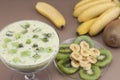 Smoothie banana and kiwi.