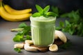 Smoothie banana mint. Generate Ai