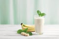 Smoothie banana mint. Generate Ai