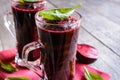 Smoothie with beetroot, spinach and lemon Royalty Free Stock Photo