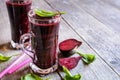 Smoothie with beetroot, spinach and lemon Royalty Free Stock Photo