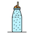 Smoothie bottle icon color outline vector