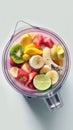 Smoothie bowl in blender jar with fruit Royalty Free Stock Photo