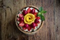 Smoothie bowl decorated with mango Royalty Free Stock Photo