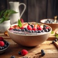 smoothie bowl with fresh berries and chia seeds