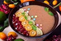 Smoothie bowl garnished with kumquats Royalty Free Stock Photo