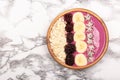 Smoothie bowl on marble background