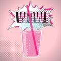 Smoothie, Bubble Tea or Milk Cocktail design in pop art comic style, vector illustration Royalty Free Stock Photo