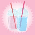 Smoothie, Bubble Tea or Milk Cocktail design in pop art comic style, vector illustration Royalty Free Stock Photo