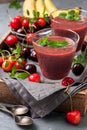 Smoothie with cherry and banana