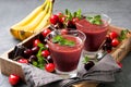 Smoothie with cherry and banana