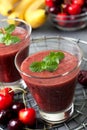 Smoothie with cherry and banana