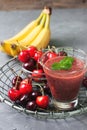 Smoothie with cherry and banana