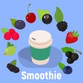 Smoothie concept banner, isometric style Royalty Free Stock Photo