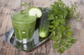 Smoothie of cucumber, parsley and celery. Royalty Free Stock Photo