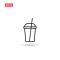 Smoothie drink cup vector icon isolated