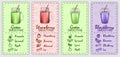 Smoothie fruit juice banner set, realistic style Royalty Free Stock Photo