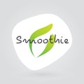 Smoothie icon. White, gray, green vector sign. Illustration symbol for food, drink, product sticker, label, healthy eating