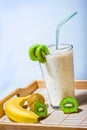 Smoothie with kiwi and banana Royalty Free Stock Photo