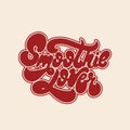 Smoothie lover. Vector handwritten lettering isolated made in 90`s style.