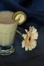 Smoothie made from kiwi, bananas and orange juice Royalty Free Stock Photo