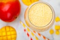 Smoothie or milkshake cocktail with mango Royalty Free Stock Photo