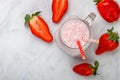 smoothie or milkshake of fresh strawberries Royalty Free Stock Photo