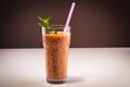 Smoothie with mint and straw Royalty Free Stock Photo