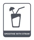 smoothie with straw icon in trendy design style. smoothie with straw icon isolated on white background. smoothie with straw vector Royalty Free Stock Photo