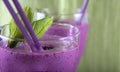 Smoothie with strawberry, mint and blackberry