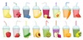 Smoothie vector cartoon set icon. Vector illustration fresh juice on white background. Isolated cartoon set icon Royalty Free Stock Photo