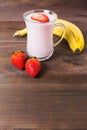 Smoothie with yogurt, strawberry and banana Royalty Free Stock Photo