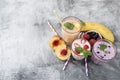 smoothies with berries and fruits Royalty Free Stock Photo