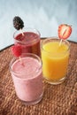 Smoothies and juices Royalty Free Stock Photo