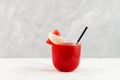 Smoothies made from watermelon and melon pulp. Melon and Watermelon fresh juice. Refreshing seasonal drink Royalty Free Stock Photo