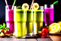 Smoothies with nutritious ingredients and bursting with flavor of many refreshing Ingredients.